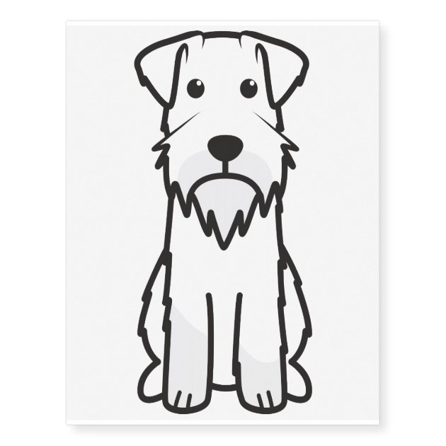 Miniature Schnauzer Dog Cartoon Temporary Tattoos